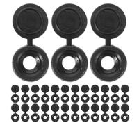 TOVINANNA Lot de 200 Bouchons à Vis à Clapet Noirs M4 en Plastique Solide Cache-Têtes de Vis Articulés pour Décoration et Protection pour Meubles et Bricolage