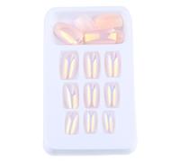 TOVINANNA Lot de 24 Stickers Autocollants pour Faux Ongles en Plastique, Couverture Complète Brillante, pour Usage Quotidien et Fête D'halloween Couleur Aléatoire