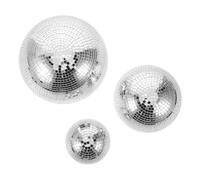 TOVINANNA Lot de 3 Demi Sphères Boule Disco Miroir Mural Adhésif | Décoration Verre Réfléchissant 10/15/20cm sans Perçage, Objets Scintillants pour Soirée Années 80, Fête Club et Mariage