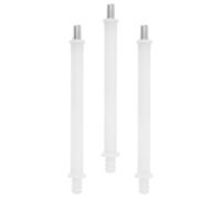 TOVINANNA Lot de 3 Manches de Brosse Wc en Plastique Blanc Manche de 141 MM Embout M10 à Vis Accessoire de Remplacement Ergonomique pour Nettoyage Salle de Bain et Toilettes Publiques