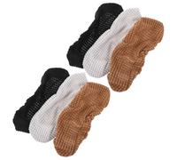 TOVINANNA Lot de 3 Paires de Housses de Protection Extensibles pour Accoudoirs de Chaise de Bureau en Tissu Jacquard Lavables et Amovibles Dimensions 32X8 CM Couleurs Noir Gris Clair et