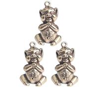 TOVINANNA Lot de 3 Pendentifs Rétro en Laiton Forme Cochon Porte-clés DIY Décoration Suspendue Polyvalente Présent Original pour Bureau Maison Usage Quotidien
