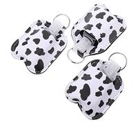 TOVINANNA Lot De 3 Porte-clés Pendentifs De Vache 30 Ml Housse De Bouteille Portable En Cuir Léger Décoration Pratique Pour Gel Lavant Mains Usage Voyage Quotidien