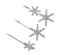 TOVINANNA Lot De 3 Set De Barrettes à Cheveux Étoile En Strass Argentées, Taille Unique, Accessoires Glamour Pour Femme, Pour Coiffure De Mariage Et Occasions Spéciales