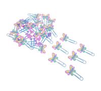 TOVINANNA Lot de 30 Marque-Pages en PVC et Fil Métallique Petites Pinces Multifonctions pour Bureau et École Maintien des Documents Accessoires de Papeterie Décoratifs et Pratiques