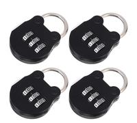 TOVINANNA Lot de 4 Cadenas à Combinaison 3 Chiffres pour Casiers, Petit Cadenas Métallique Noir, Serrure à Code Portable Anti-corrosion, pour Valises, Paquet et Casiers de Salle de Sport