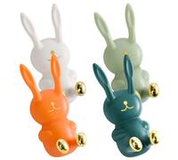 TOVINANNA Lot de 4 Crochets Muraux Multifonctionnels en ABS de Lapin Coloris Assortis sans Perçage Décoratifs pour Chambre D’Garçon et Filles pour Suspendre Chapeaux Vêtements et