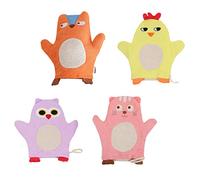 TOVINANNA Lot de 4 de pour Garçons Et Filles Accessoire de Bain Motif Animal Doux Et Confortable pour L'heure Du Bain Des Garçons Et Des Filles