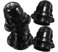 TOVINANNA Lot de 4 Douilles E27 en Bakélite Noire Semi-filetée, Prises D’éclairage Industrielles Suspendre, Lampe de Bureau et Rénovation de Luminaires, Compatibles Guirlande Lumineuse