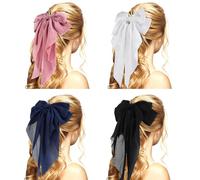 TOVINANNA Lot de 4 Épingles à Cheveux Nœud en Tissu Satiné Design Stable en Métal, Accessoires Élégants pour Femmes, pour Mariage et Banquet