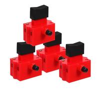 TOVINANNA Lot de 4 Interrupteurs à Gâchette Rouges 10A avec Verrouillage pour Scie à Métaux Bouton Marche/Arrêt Interrupteur de Commande Électrique Compatible Machines de Découpe Acier