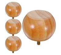 TOVINANNA Lot de 4 Pieds Ronds en Bois Massif Brut 5 CM de Hauteur Pieds de Meuble Robustes pour Canapé Fauteuil et Table Basse Finition Naturelle Rehausseurs Polyvalents pour Salon et