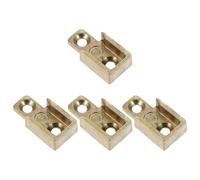 TOVINANNA Lot de 4 Plaques de Gâche en Alliage de Zinc Jaune N°7 pour Fenêtres à Battants Accessoires de Verrouillage de Sécurité Robustes Pièces Métalliques pour Quincaillerie de Fenêtre