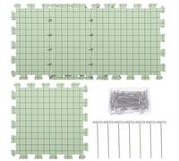 TOVINANNA Lot de 4 set de Tapis de Blocage en Mousse pour Tricot et Crochet Planches de Blocage Portables et Détachables avec Boîte de 100 Épingles T pour Loisirs Créatifs et Travaux
