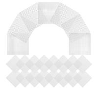 TOVINANNA Lot de 40 Feuilles Carrées en Maille Plastique Blanche 8x8cm pour Broderie et Patchwork, Canevas Confortable et Facile D'utilisation pour Paquet et Portefeuilles