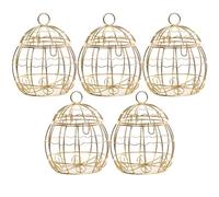 TOVINANNA Lot de 5 Boîtes à Bonbons en Métal Ajouré Forme Cage à Oiseaux, Coffret Présent Mariage Décoratif, Boîte D'emballage Solide en Fer, 5 Pièces