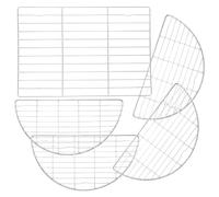 TOVINANNA Lot de 5 Grilles de Barbecue en Acier Inoxydable Pieds Support de Refroidissement Demi-Rond et Carré Grille à Mailles Fines pour Cuisson Vapeur et Grillades Nettoyage Facile