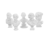 TOVINANNA Lot de 5 Mini Statues en Résine Blanche Buste Classique Délicat Compact pour Décoration de Maison Miniature et Bureau