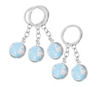 TOVINANNA Lot de 5 Porte-clés Fantaisie Globe Terrestre, Anneaux Porte-clés Décoratifs, Porte-clés Breloques Planètes, Petits Accessoires pour Clés de Voiture et Paquet à Dos, Idée Présent