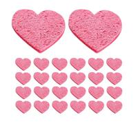 TOVINANNA Lot de 50 Éponges Visage Comprimées en Cellulose Naturelle Forme Cœur Rose, Expansibles à L'eau, Adaptées Peau Sensible, Indispensables pour Voyage et Trousse de Toilette