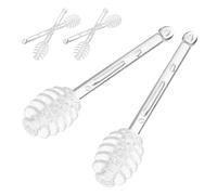 TOVINANNA Lot de 6 Bâtonnets à Miel en PS pour Mélange Lisse et Uniforme, Cuillères Multifonctions Élégantes pour Petit-déjeuner Cuisine Réutilisable