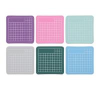 TOVINANNA Lot de 6 Mini Tapis de Découpe en Pvc Argentés pour Loisirs Créatifs Surface Quadrillée et Maintien Facile des Matériaux
