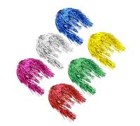 TOVINANNA Lot de 6 Perruques Décoratives Mixtes à Paillettes Métalliques, Perruques Cosplay en Tissu Haute Température, Accessoires Cheveux pour Fêtes, Bals Masqués et Couleur Aléatoire