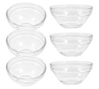 TOVINANNA Lot de 6 Petits Bols à Dessert en Verre Transparent, Bol Pudding Multifonction Résistant la Chaleur, pour Préparation et Service de Desserts Pâque Juive, Usage la Cuisine