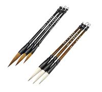 TOVINANNA Lot de 6 Pinceaux D’Écriture Chinois en Poils de Loup et Poils Mixtes Tailles Variées Petit Moyen Grand Ensemble Calligraphie Traditionnelle pour Sumi Kanji et Peinture à
