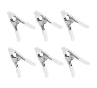 TOVINANNA Lot de 6 Pinces à Ressort Nickelées 10 Cm avec Revêtement Anti-rayures, Force de Serrage Élevée, Pinces Métalliques Polyvalentes pour Travail du Bois, Loisirs Créatifs et Fixation