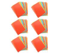 TOVINANNA Lot de 6 sets de Intercalaires Plastiques Transparents A4 à 11 Trous avec Onglets Verticaux Pages de Séparation pour Classeurs et Dossiers Organisation Documentaire pour Bureau