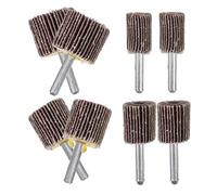 TOVINANNA Lot de 8 Roues à Lamelles Abrasives Tige 6 Mm, Assortiment de Meules Abrasives Cylindriques 16x25x6 à 30x25x6 Mm, Grain 80, pour Outils Rotatifs Industriels et Polissage Précis