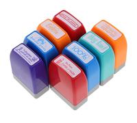 TOVINANNA Lot de 8 set de Tampons Colorés pour Enseignants et Élèves Kit Scolaire Polyvalent pour Évaluation et Encouragement Tampons Nominatif et Photocopieur pour Matériel Pédagogique