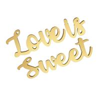 TOVINANNA Love is Sweet Lettres Géantes en Bois Doré pour Décoration de Table de Mariage, Centres de Table Rustiques pour Réception, Décoration D’Anniversaire et Fête Prénuptiale, Ensemble