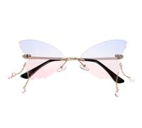 TOVINANNA Lunettes de Soleil et Oversize Papillon sans Monture en PC Style pour Fête pour Soirée Disco et Look Street Style