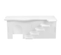 TOVINANNA Maison pour Hamster Blanc Échelle et Plateforme, en Plastique | PVC Lavable, Surface à Peindre Soi Même, pour Cages de Petits Animaux, Pratique pour Grimper