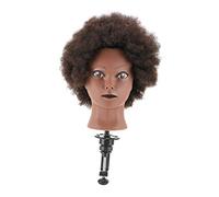 TOVINANNA Mannequin d'Entraînement Cheveux Naturels Noir 1 Pièce Outil Pratique Coiffure Étudiants Salon