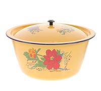 TOVINANNA Marmite Ménagère Émaillée 28 Cm Couvercle, Pot de Cuisson Multifonctionnel pour Soupes et Ragoûts, Résistance Haute Température, Économie D’énergie, Ustensile Style Aléatoire