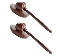 TOVINANNA Marteau de Juge en Bois Marron Base, Son Clair et Portable, Design Simple et Élégant, pour Discours et Ventes aux Enchères