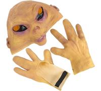 TOVINANNA Masque Intégral en Latex Effrayant pour Halloween Adulte avec Moufles, Léger et Confortable, pour Clubs et Cosplay, Style Réaliste et Unique