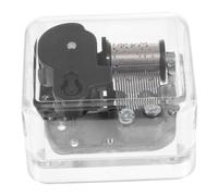 TOVINANNA Mécanisme de Boîte à Musique Carré Transparent à Remontage Manuel Petite Boîte à Musique Carrée DIY Mouvement Musical « Canonique » Argenté Décoration Intérieure Maison