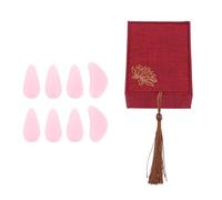 TOVINANNA Médiators pour Guzheng Grosse Taille Rose Blush Accessoires pour Instrument à Cordes Ongles en Cristal Professionnels pour Jouer et Pratiquer Guzheng Ensemble Solide et