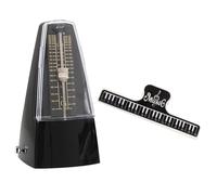 TOVINANNA Métronome Mécanique pour Piano Guitare et Guzheng, avec Pince à Partitions, Couleur Noire, Accessoire de Musique pour Entraînement Précis et Développement du Couleur Aléatoire