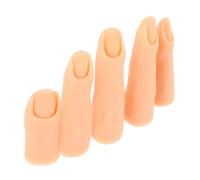 TOVINANNA Modèle de Doigt pour Nail Art 5 Pièces Silicone Non Flexible Pratique pour Manucure Main d'Entraînement Réaliste Outil d'Affichage pour Ongles