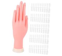 TOVINANNA Modèle de Main Fausse Silicone pour Entraînement Manucure avec Faux Ongles Main Gauche Flexible pour Nail Art Pratique et Formation Professionnelle