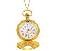 TOVINANNA Montre de Poche avec Boîte de Rangement Rétro à Chiffres Romains Légère et Facile à Transporter en Alliage Or pour Halloween et Noël