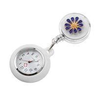 TOVINANNA Montre D'infirmière à Clip Rétractable Mode Acier Inoxydable Pratique pour Infirmières Usage Design Floral