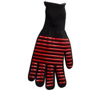 TOVINANNA Moufles de Barbecue Résistant à la Chaleur Jusqu’À 800°C Manique Ignifuge à Bande Rouge Taille Unique Anti-Perforation et Antidérapant Protection Longue des Avant-Bras la