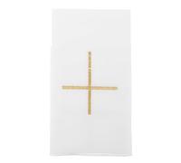 TOVINANNA Nappe D'autel en Lin Blanc Brodé avec Croix - Corporal Liturgique pour Église - Linge de Communion pour Baptême et Messe - Tissu Sacré Résistant aux Lavages - Usage Sacramentel