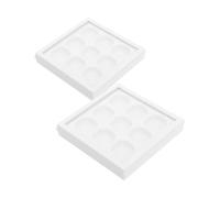 TOVINANNA Palette De Fards À Paupières 2 Pièces Étui Rechargeable Transparent pour Fard À Paupières Poudre Blush Maquillage Rouge À Lèvres Petit Étui 9 Compartiments Plastique Blanc